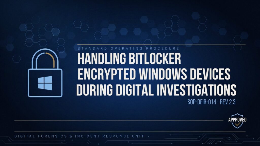 SOP for Handling BitLocker Encrypted Windows Devices During Digital Investigations
