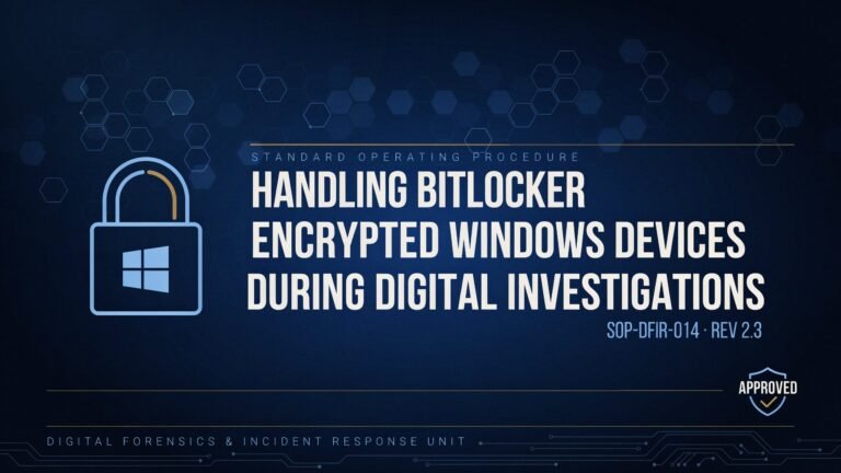 SOP for Handling BitLocker Encrypted Windows Devices During Digital Investigations